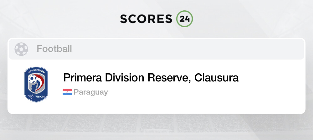 Primera Division Reserve Clausura Fixtures Live Results Soccer Paraguay