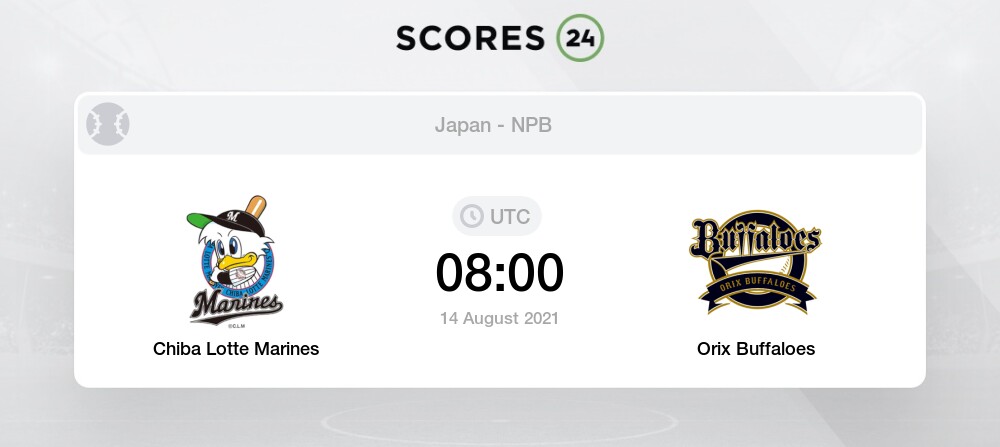 Chiba Lotte Marines vs Orix Buffaloes 14/08/2021 03:00 Stream  Results
