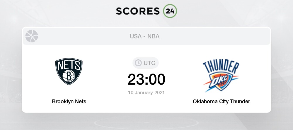 Brooklyn Nets Vs Oklahoma City Thunder H2h For 10 January 2021