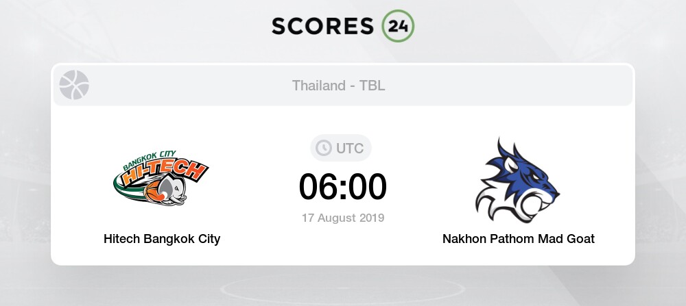 Hitech Bangkok City Vs Nakhon Pathom Mad Goat 17 08 19 Stream Results