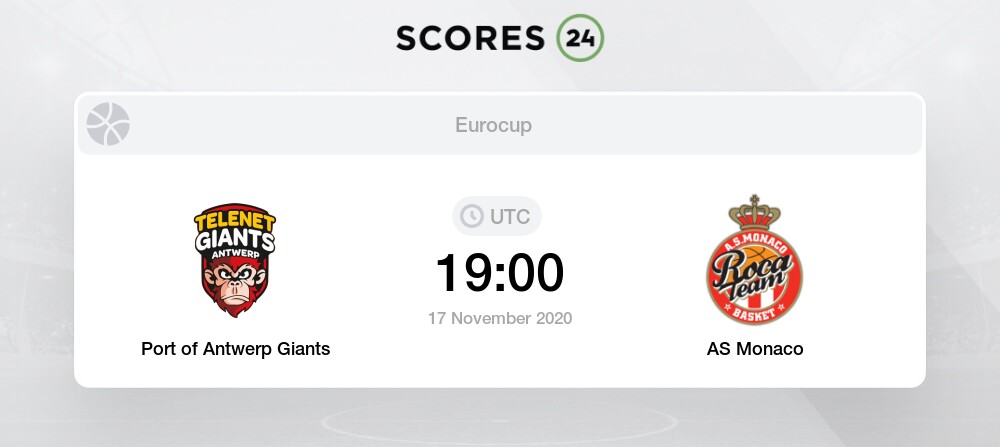 Port Of Antwerp Giants Vs As Monaco 17 11 2020 Stream Results