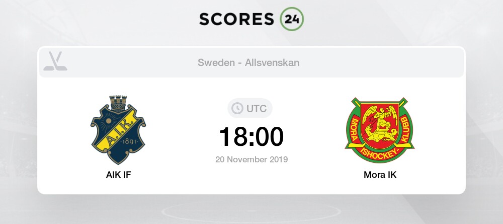 Aik If Vs Mora Ik 20 November 2019 Ice Hockey