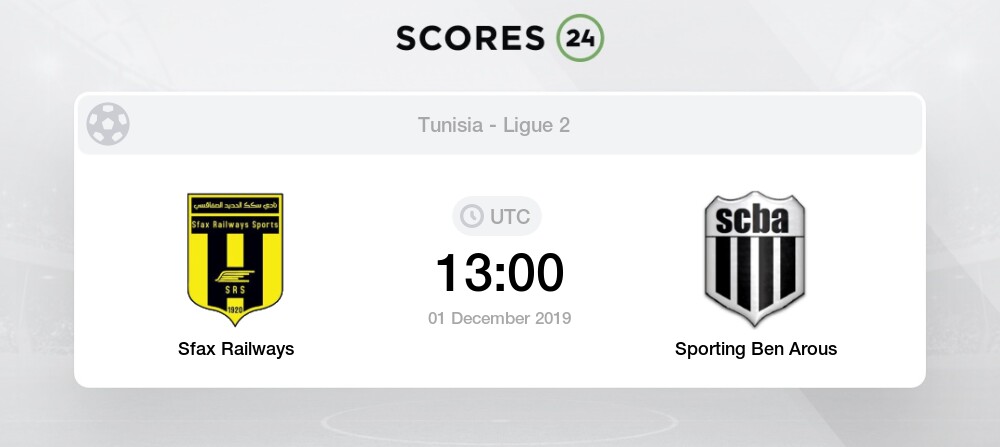 Sfax Railways Sporting Ben Arous 1 December 2019 Score Events