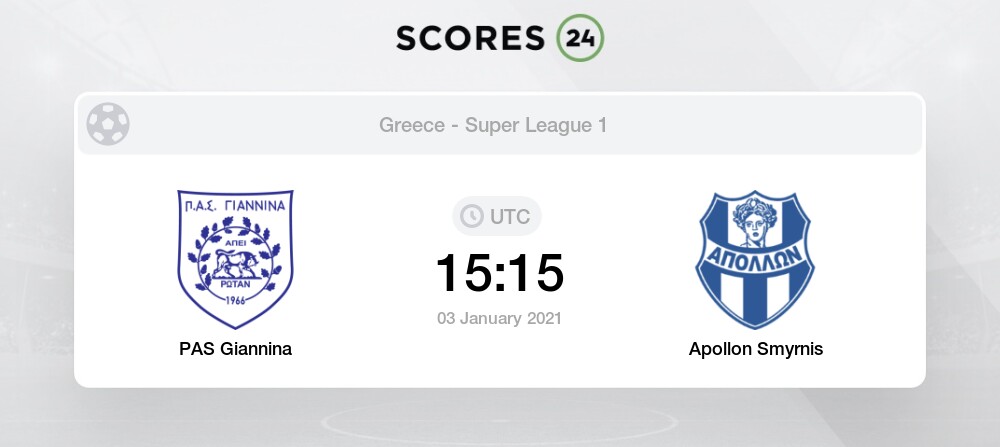 Pas Giannina Vs Apollon Smyrnis 3 01 2021 Stream Results