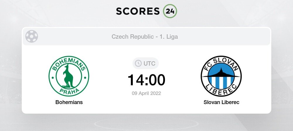 Bohemians Vs Slovan Liberec Head To Head For 9 April 22