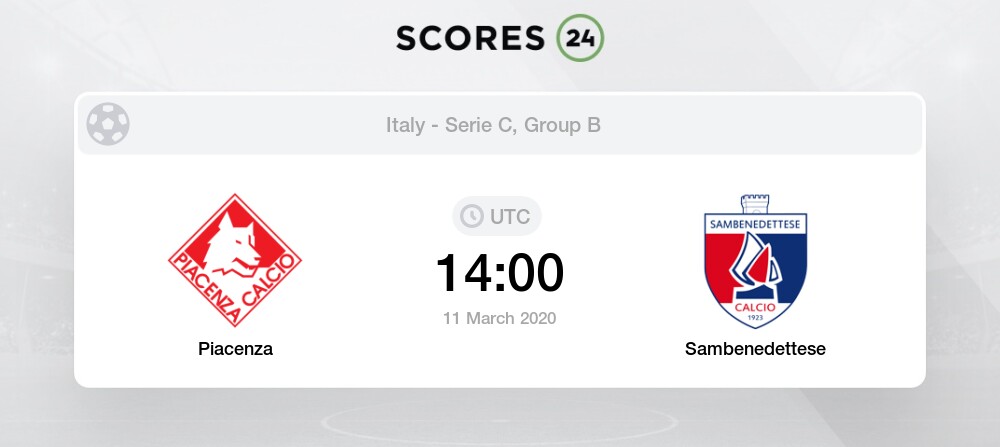 Piacenza Vs Sambenedettese 11 March 2020 Soccer