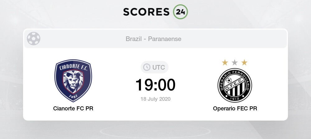 Cianorte Vs Operario 18 07 2020 Stream Results