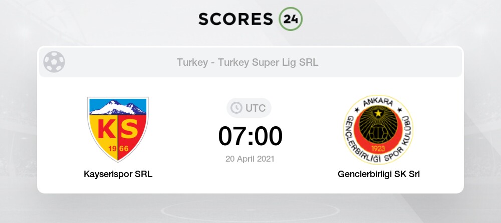 Kayserispor Srl Vs Genclerbirligi Sk Srl 20 04 2021 Stream Results