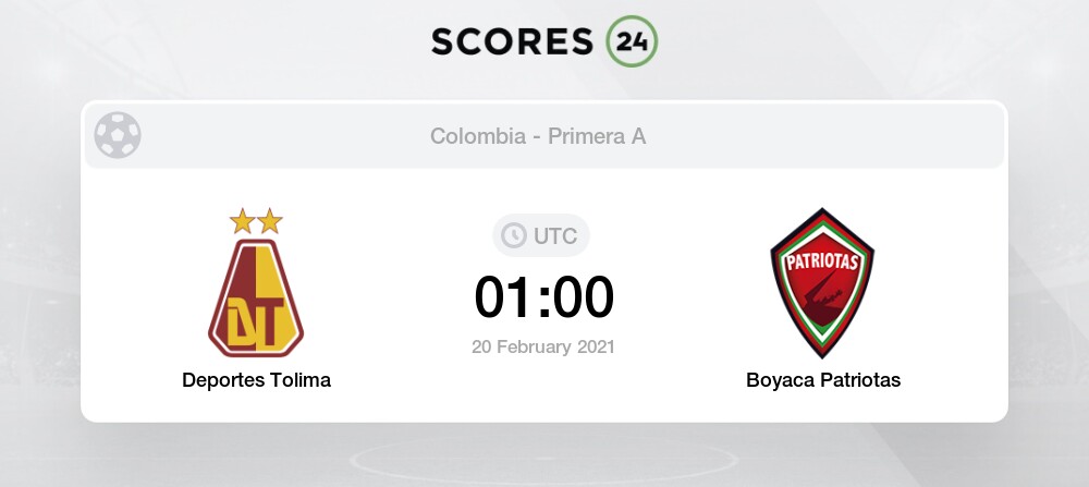 Deportes Tolima Vs Boyaca Patriotas Head To Head For 20 February 2021