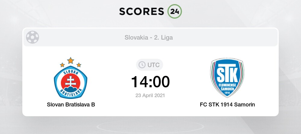 Slovan Bratislava B Vs Fc Stk 1914 Samorin 23 April 2021 Odds