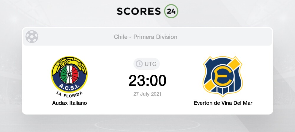 Audax Italiano Vs Everton De Vina Del Mar Head To Head For 27 July 2021