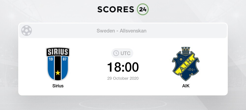 Ik Sirius Fk Vs Aik Head To Head For 29 October 2020