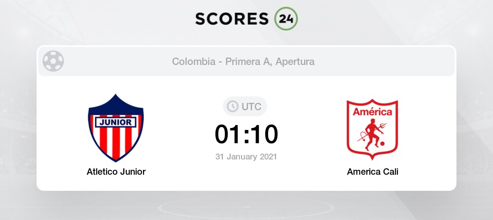 Atletico Junior Vs America Cali Head To Head For 31 January 2021