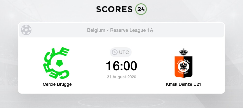 Cercle Brugge Reserve Vs Kmsk Deinze U21 31 August 2020 Soccer