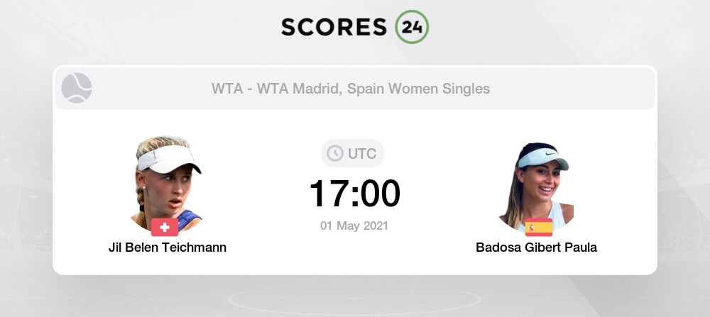 Jil Belen Teichmann Vs Paula Badosa Gibert H2h For 1 May 2021