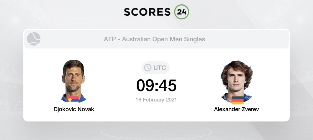Novak Djokovic Vs Alexander Zverev H2h For 16 February 2021