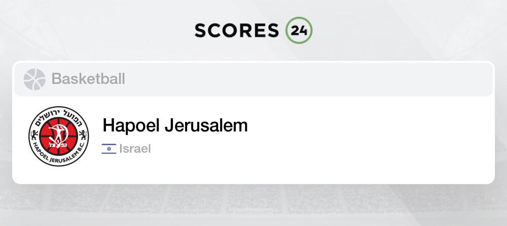 Hapoel Jerusalem Fixtures Schedule And Live Results Basketball Israel