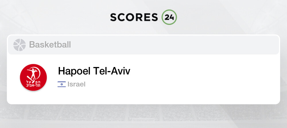 Hapoel Tel Aviv Fixtures Schedule And Live Results Basketball Israel