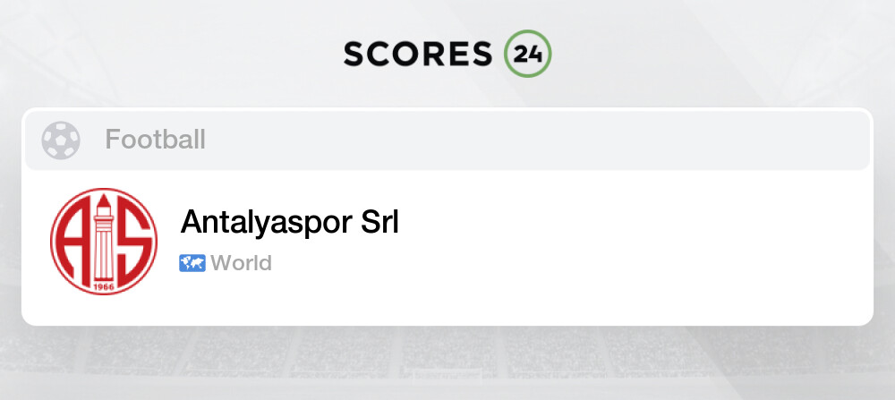 Antalyaspor Srl Fixtures Live Results Soccer World