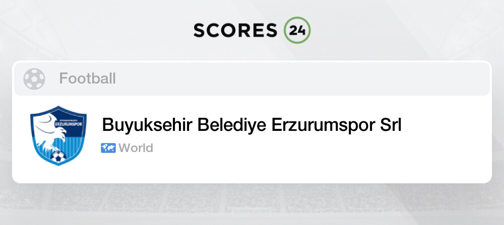 Buyuksehir Belediye Erzurumspor Srl Fixtures Live Results Soccer World