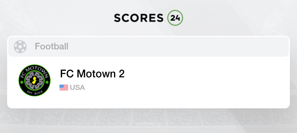 Fc Motown 2 Fixtures Live Results Soccer Usa