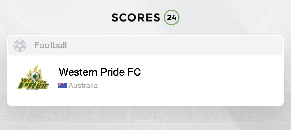 Western Pride Fc Fixtures Live Results Soccer Australia