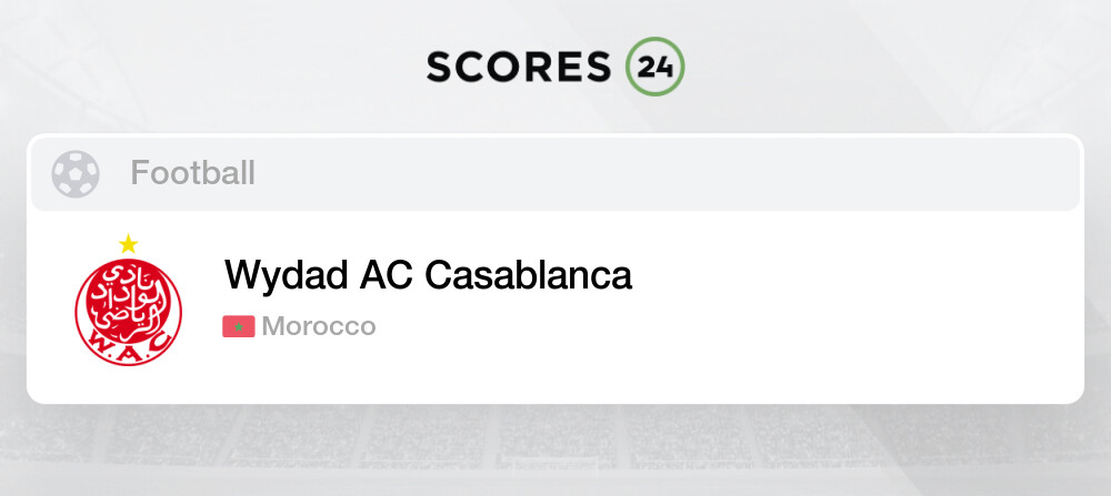 Wydad Casablanca Fixtures Live Results Soccer Morocco