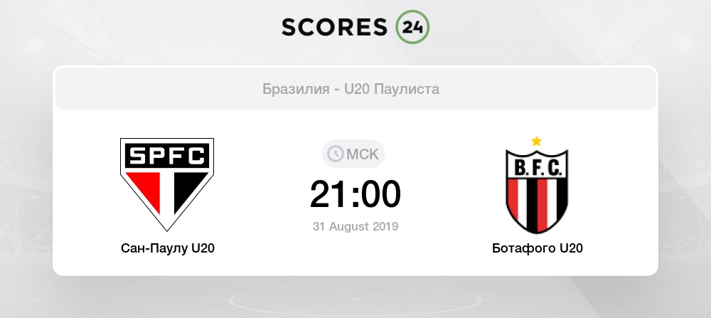 Sao Paulo U20 Botafogo 31 August 2019 Result Events And Score